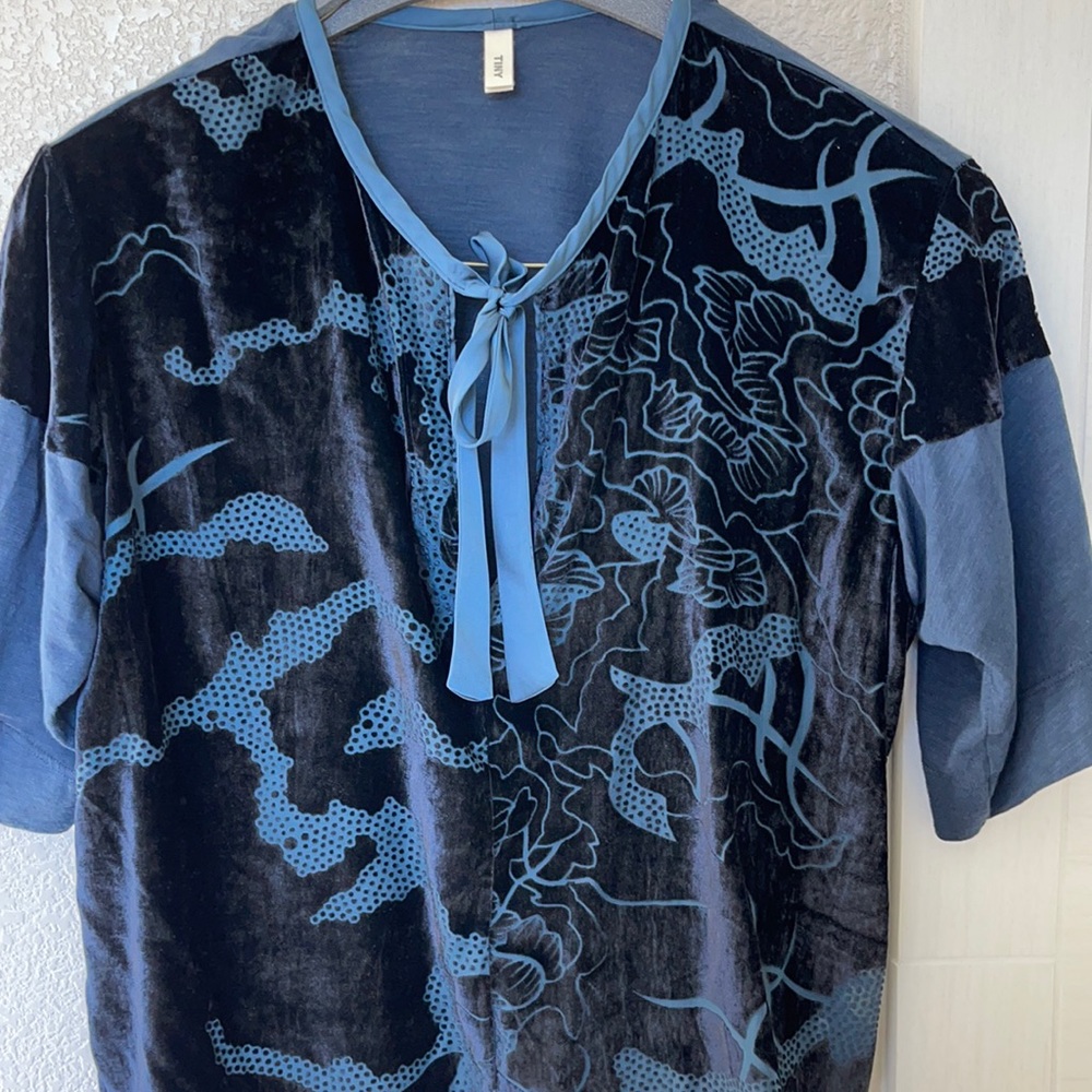 TINY Anthropologie velvet and jersey knit top